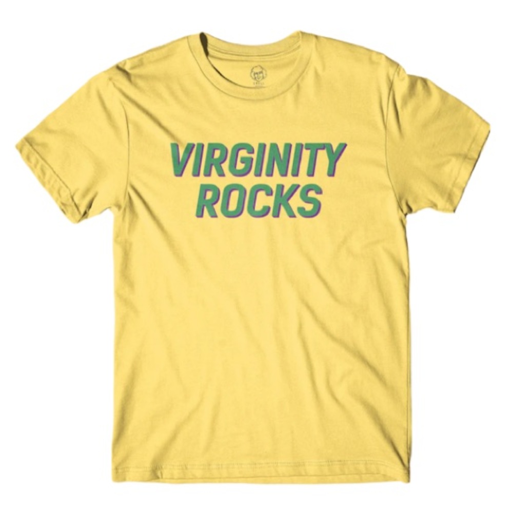 2/$30 Danny Duncan 69 Yellow Virginity Rocks T-Shirt Size Medium